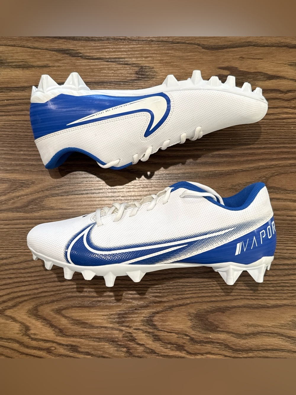 Size 11 Nike Vapor Edge Speed Varsity Football Cleats White/Blue CI4756-101